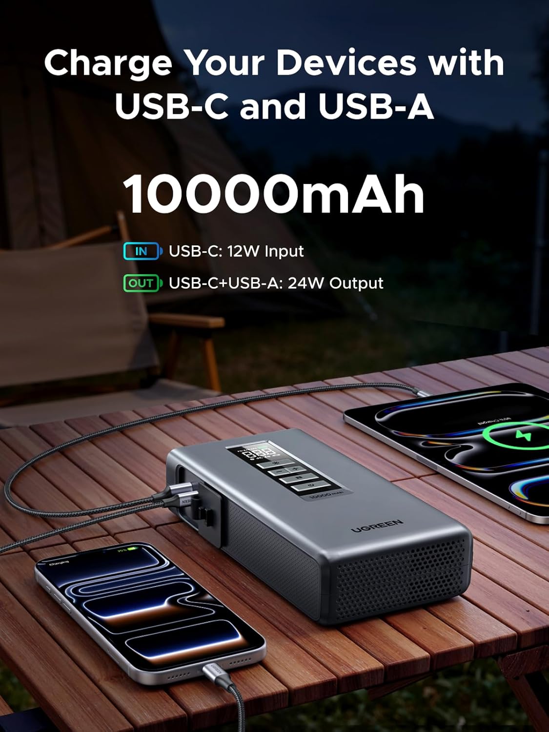 UGREEN Car Battery Jump Starter with Air Compressor 150PSI, Car Jumper Starter Portable (4L Gas/2.8L Diesel), Jump Box Car Battery with Auto-Shutoff Tire Inflator, Jumper Cables and Light - Image 3